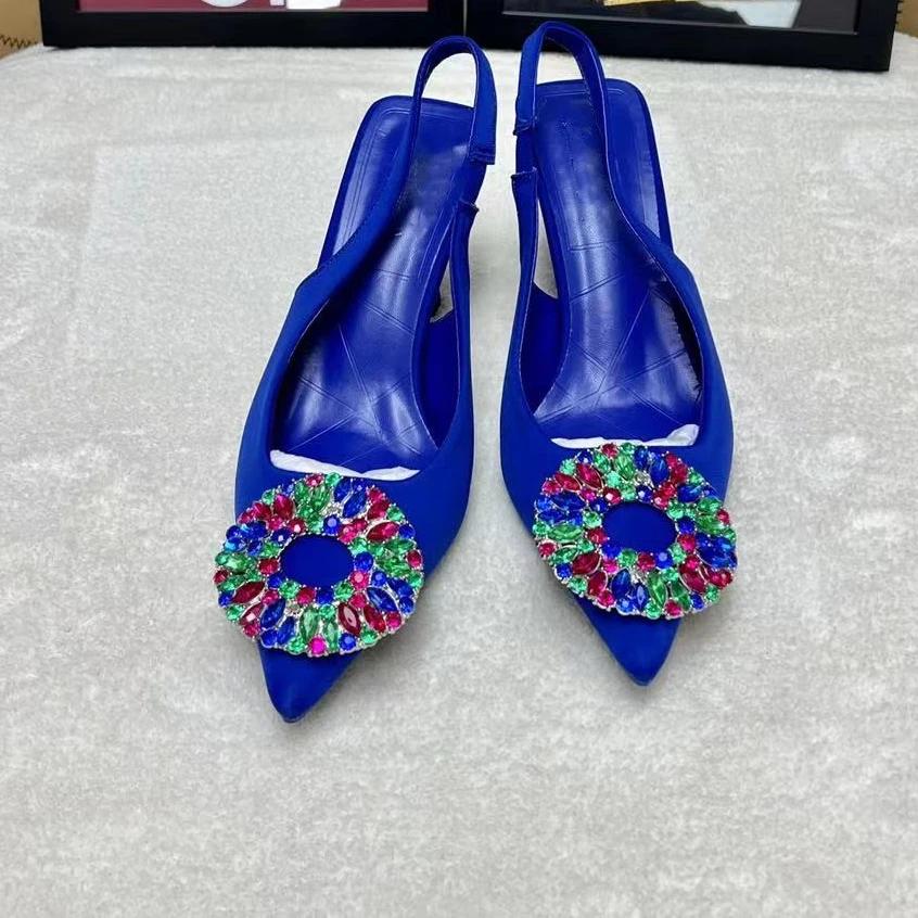 fashion New Luxury Women Summer Sandals Big Size 42 Sexy Pumps High Heels Stiletto Pointed Wedding Party Brand Fashion Shoes for Lady