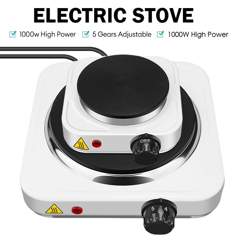 Tragbarer Kochfeld 500/1000W Elektrischer Herdplatte Kochfeld Arbeitsplatte 5 Leistungsstufen Multifunktionsherd Für Teekaffeemaschine