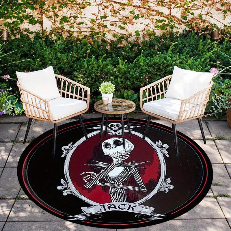 

1pc Jack Skellington Pattern Round Area Rug , Bedroom Living Room Floor Mat , Playroom Bedroom Living Room Indoor Decor Rug , Aesthetic Room 80cm/31.5in