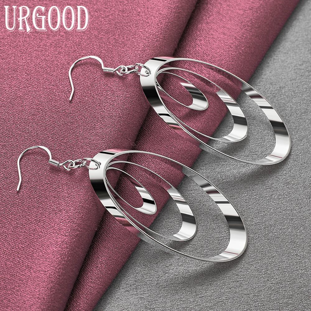 925 Sterling Silver Romantic Circle Earrings Wedding Jewelry