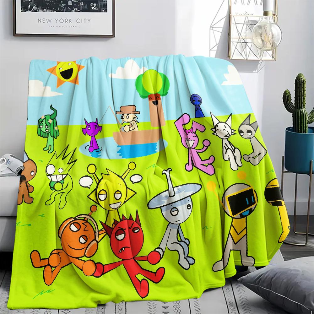 

sprunki,pattern Flannel Blanket, High quality Comfortable for All Seasons, Home Decor, Warmth and Comfort, Perfect for Gifts. 80cm x 120cm