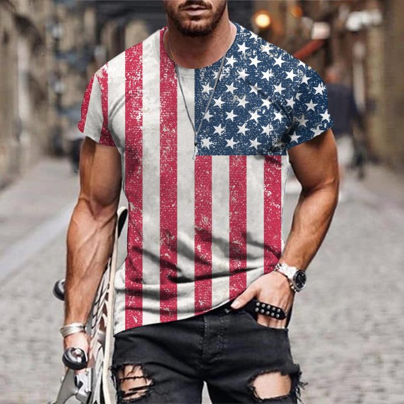 

Весна Лето Футболка с круглым вырезом и коротким рукавом с 3D цифровой печатью Модная молодежная футболка с принтом букв 6xl