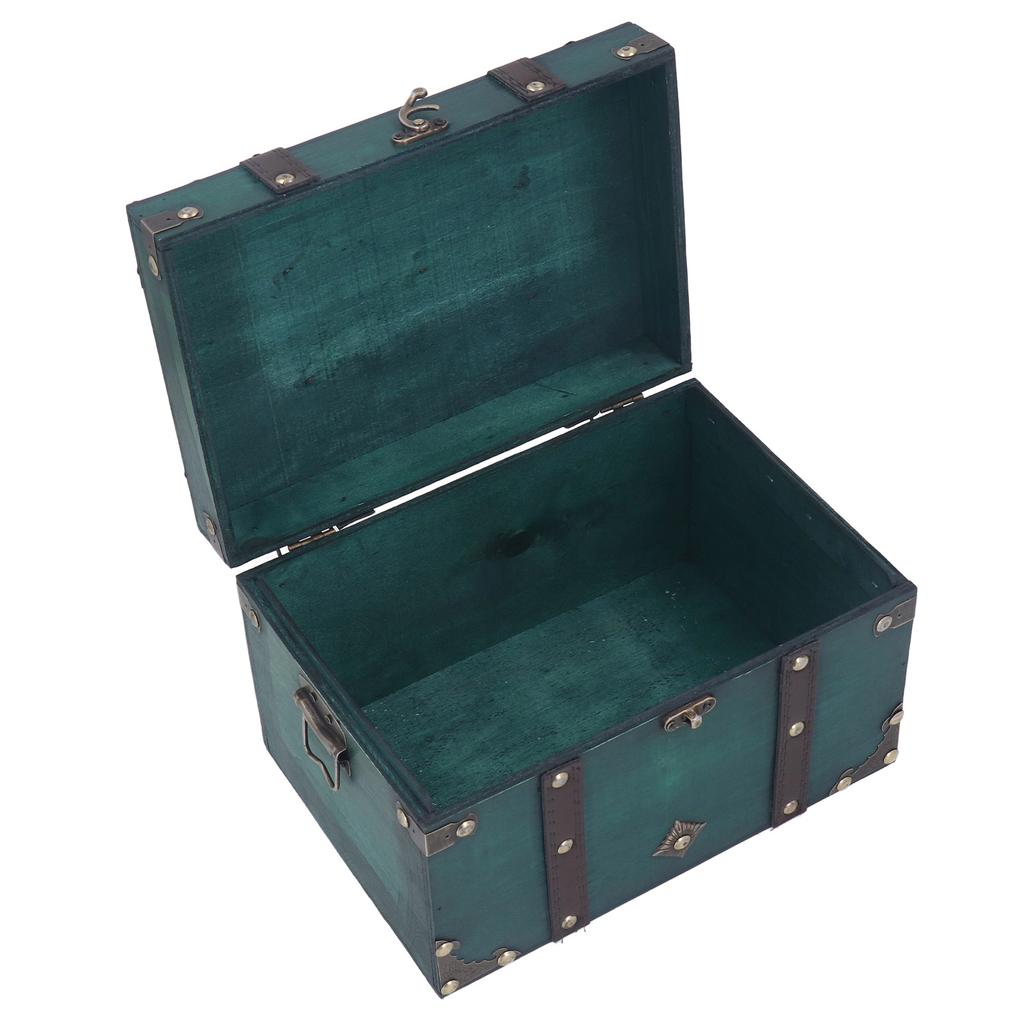 Treasure Chest Storage Box Antique Exquisite Wooden Jewelry Box for Movie Props Window Display