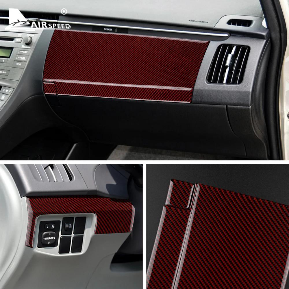 Carbon Fiber Interior Sticker for Toyota Prius 2010-2011 Glove Box Cover Trim Red Black