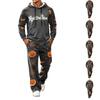 Men's Halloween Printed Hoodie and Sweatpants 2-Piece Set Long Sleeve Casual Outfit