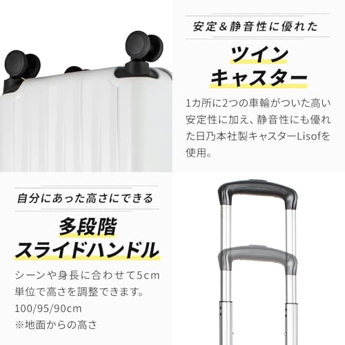 Travelist Carry-on Case, Zipper Top Opening, with Brake and Rest, 23L, Black