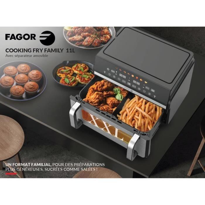Friteuse sans huile - FAGOR - FG10AF - 11L - 2400W - Double cuve - Ecran digital - 8 programmes - Airfryer famille