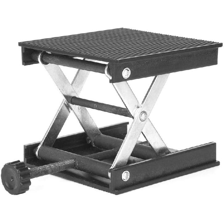 3.5"x3.5" Lab Scissors Jack, 90 x 90mm Level/Laboratory Plastic Plate & Metal Bracket Lifting Jack Platform Stand Rack, Lab Lift Stand Table