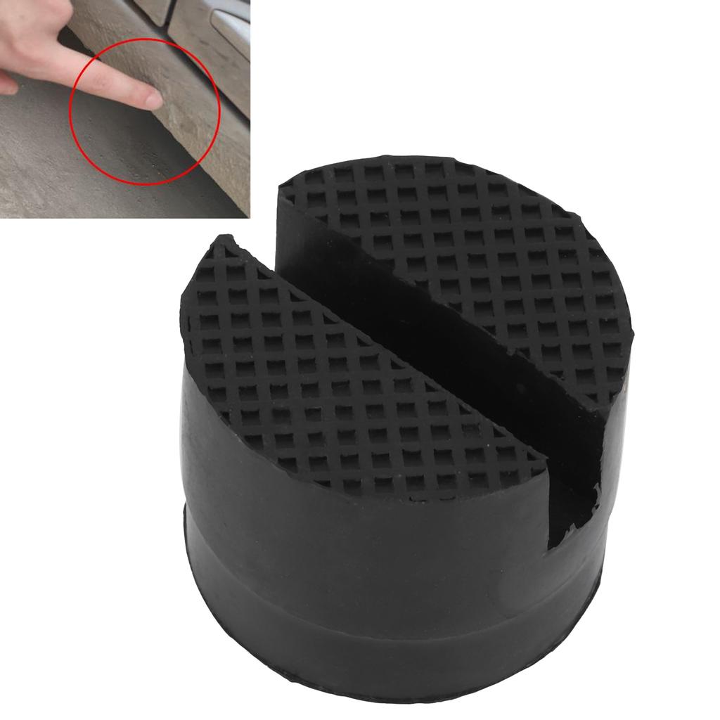 Slotted Frame Rail Floor Jack Adapter Lift Rubber Pad Stand Holder 5cm 1.96inch Diameter