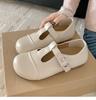 Retro Lightweight Round Head Versatile Flat-soled Single Shoes Women's 2025 New Spring and Autumn with Skirt Soft-soled Mary Jane Small Leather Shoes