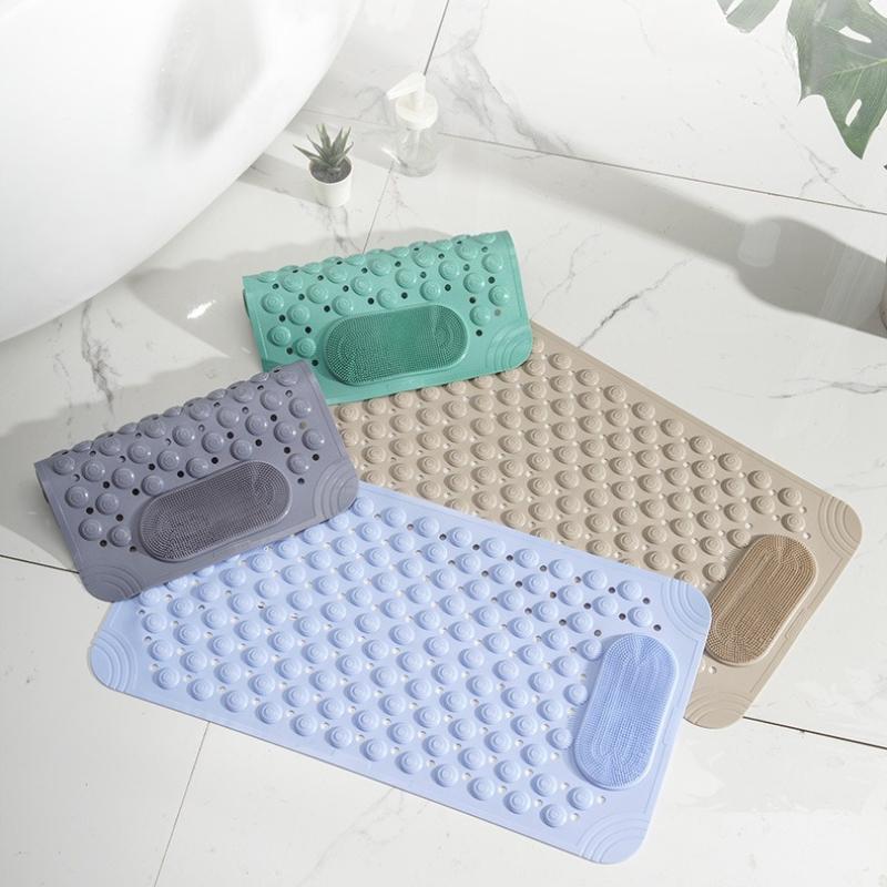 Premium Non Slip Shower Mat with Suction Cups High Quality Durable Waterproof Bathroom Floor Rug Advanced Anti Skid PVC Bath Mat