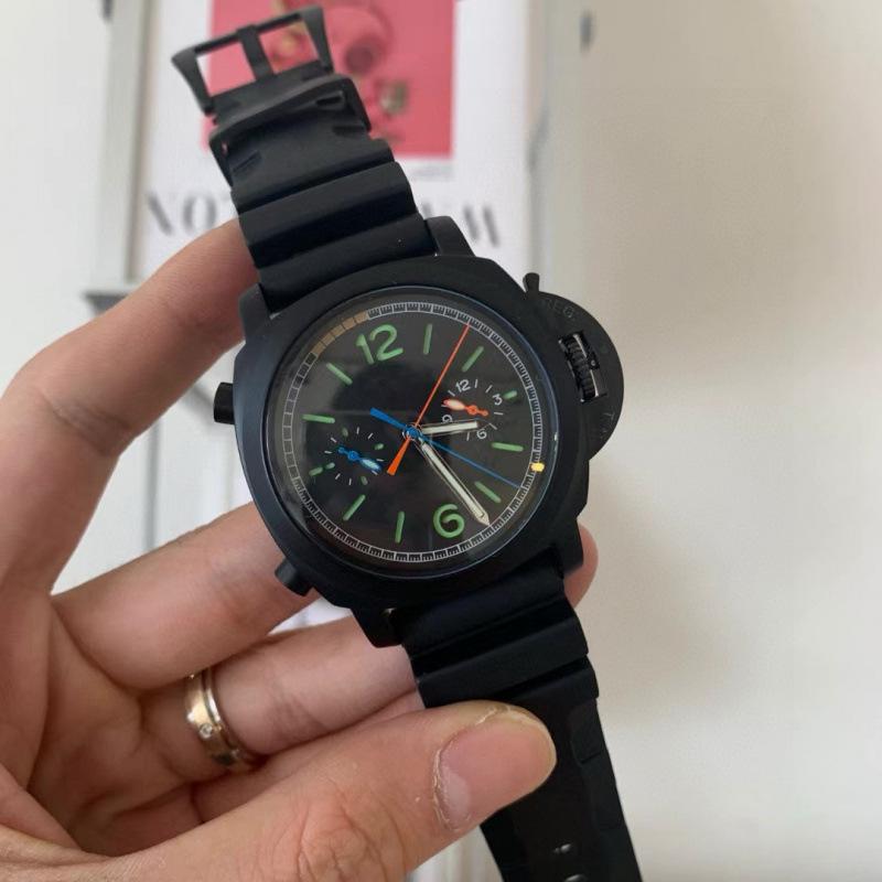 Herren Multifunktions-Automatik-Uhr mit Lederarmband