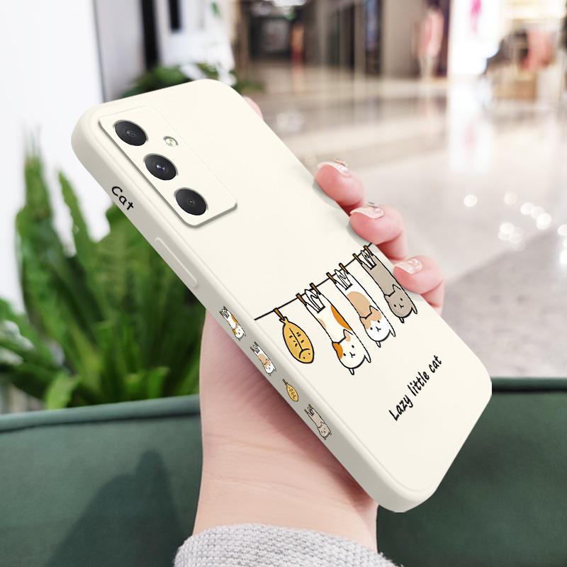

Lazy Doll Phone Case For Samsung Galaxy A37 A57 Liquid Silicone Cover Samsung A37 білий