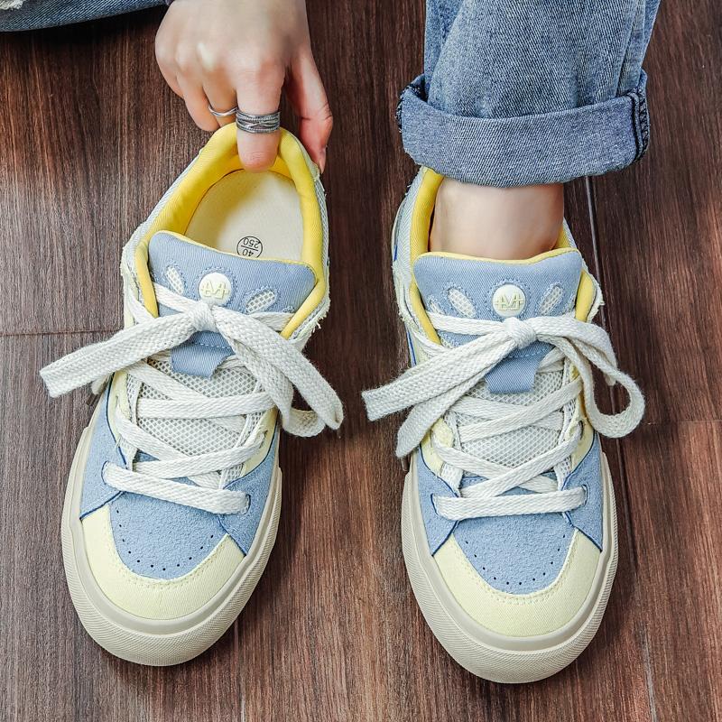 Students Skateboard Sneakers Men Blue Platform Mens Skateboarding Shoes Non Slip Streetwear Casual Sports Shoes Men