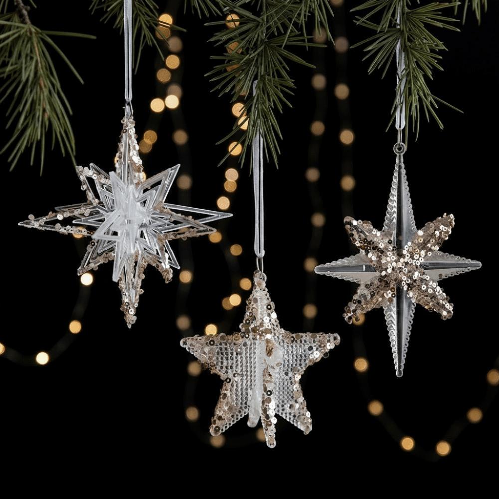 3Pcs DIY Christmas Ornament Set Acrylic Christmas Hanging Ornaments New Year Party