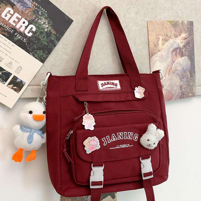 Primary School Girl Junior High School Student Burgundy Backpack High School Student College Student Backpack