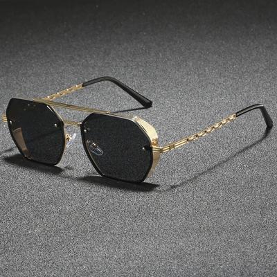 Nuevas Gafas de Sol de Cadena Metálica Doble de Alta Calidad para Mujer, Diseño Moderno y Cool, Diseño de Marca, Gafas de Sol para Fotografía Callejera