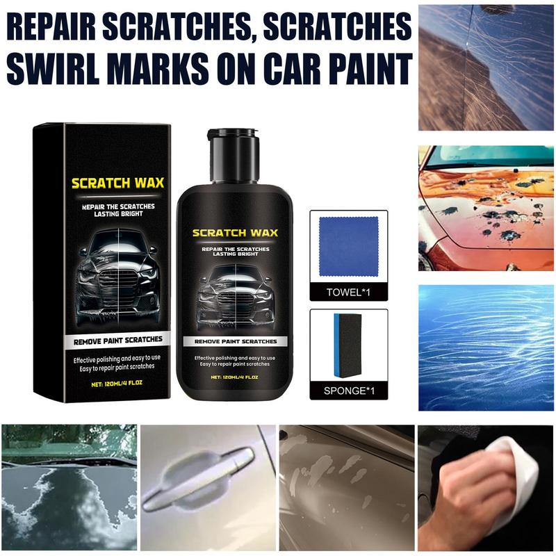 120 ml eficient de etanșare cu ceară pentru îndepărtarea zgârieturilor auto cu burete Dispozitiv de îndepărtare a zgârieturilor cu ceară pentru repararea zgârieturilor