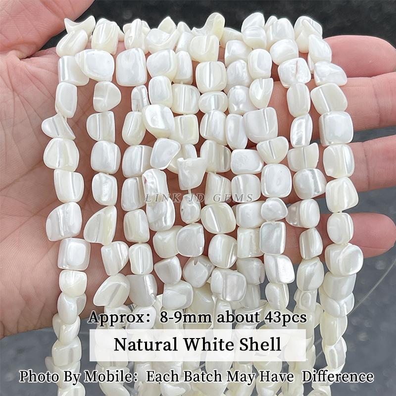 Natural Shell Beads Irregular Shape Smooth Beads Loose Spacer Bead For Jewelry Making Diy Earrings Necklace Accessory Findings