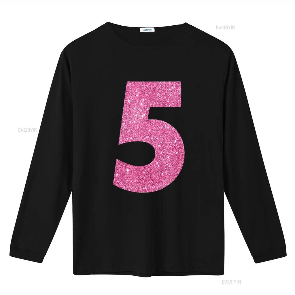 5Th Birthday Bling T Shirt For 5 Year Old Girls vintage Washed Unisex Versatile Top For Everyday Wear graphic Soft Stretched