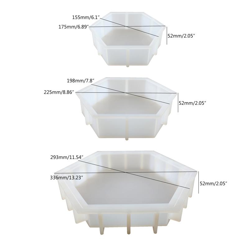 Groß Medium Klein Harzform Upgrade Sechseckige Silikonform zum Konservieren von Blumen DIY Hochzeits- Valentinstagsgeschenke