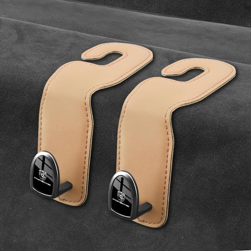Hooks for Bag Car Seat Headrest Organizer Holder For Porsche 911 Cayenne 918 Pajun 917 718 Panamera Macan Auto Storage Accessory
