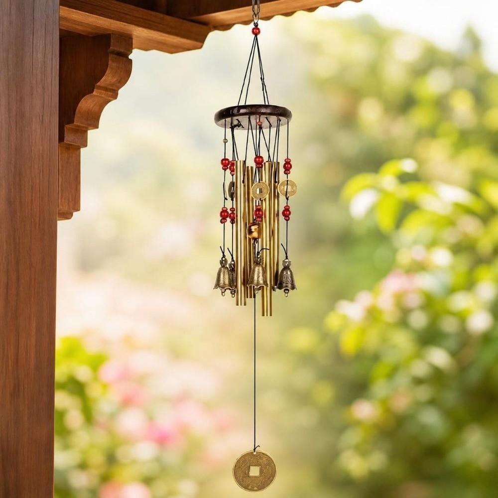 Metal Bell Metal Wind Chimes Wealth and Prosperity Decoration Wind Chime Pendant Vintage Garden Home Wind Chimes Home Outdoor
