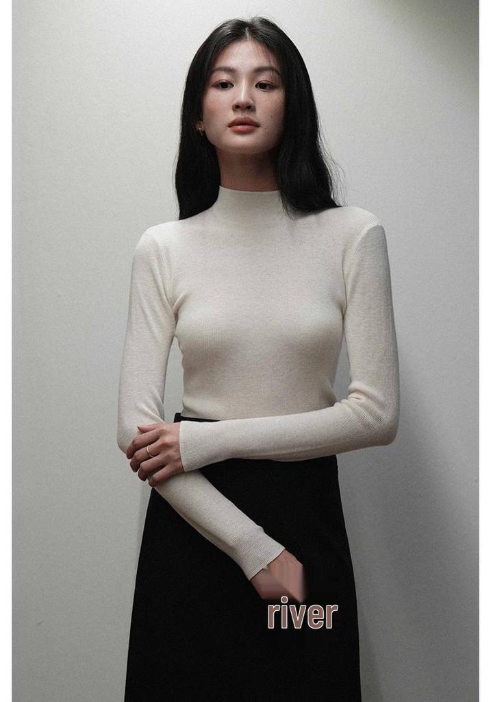 Women's Skin-Friendly Wool Sweater Series: Multi-Color High, Roll, or Half-High Neck Fine Knit 100% Pure Wool