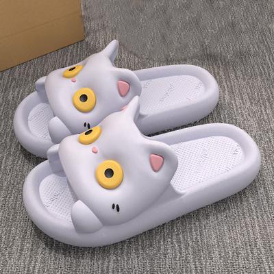 Cute Cartoon Ladies Slippers, Big Eyes Cat Cat, EVA Flat Bottom Non-slip Soft and Comfortable Sandals Slippers, Suitable for Ind