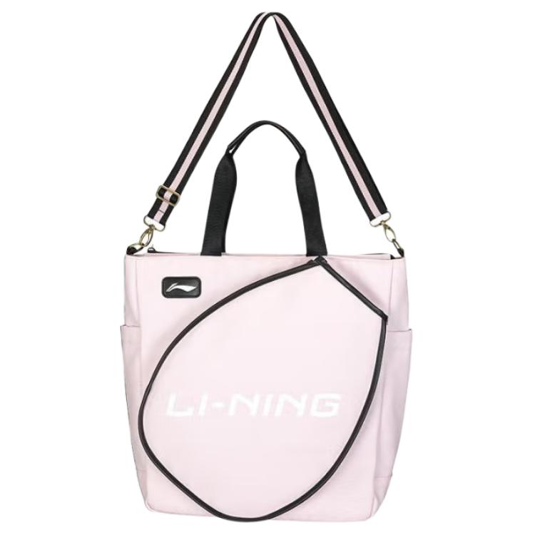 Li-Ning Portable Commuter Versatile Fabric Tote Bag Shopping Bag Shoulder Crossbody Handbag Unisex tote bags Pink ABLV027-2 Pink