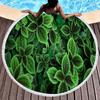 Green Yellow Leaves Print Round Beach Towel,Microfiber Circle Beach Towels Sand Free Quick Dry Picnic Yoga Mat Circle Tablecloth