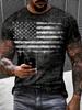 Retro American Flag Pattern Print Crew Neck Short Sleeve T-shirt for Men, Casual Summer T-Shirt for Daily Wear And Vacation Resorts