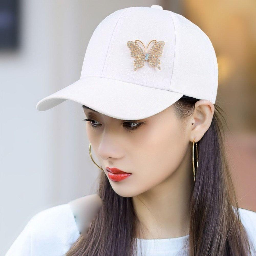 Sun Protection Rhinestone Baseball Hat Korean Style Women Sun Cap Sunscreen Peaked Cap  Street