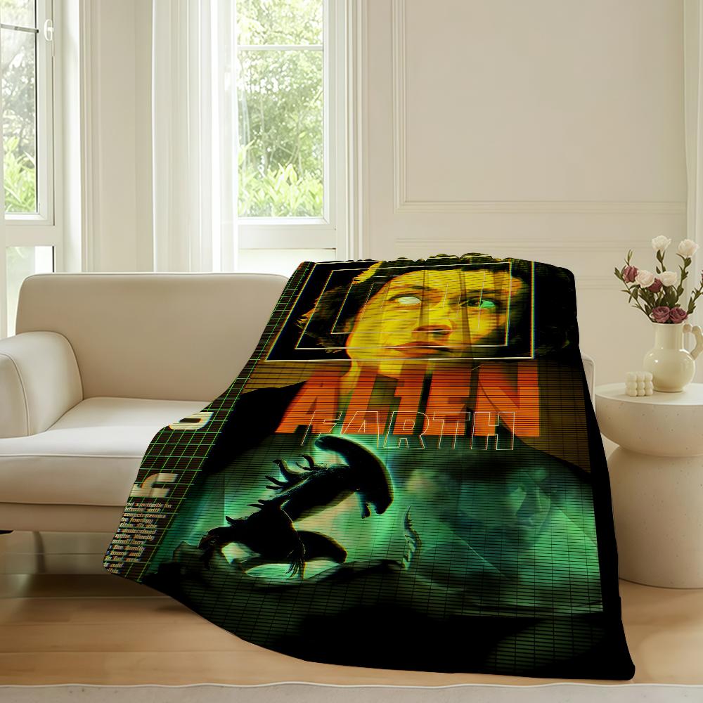 Horror movie A-Alien E-Earth Blanket For Sofa Office Bed Plane Travel Sleep Read Relax Camping Soft And Warm