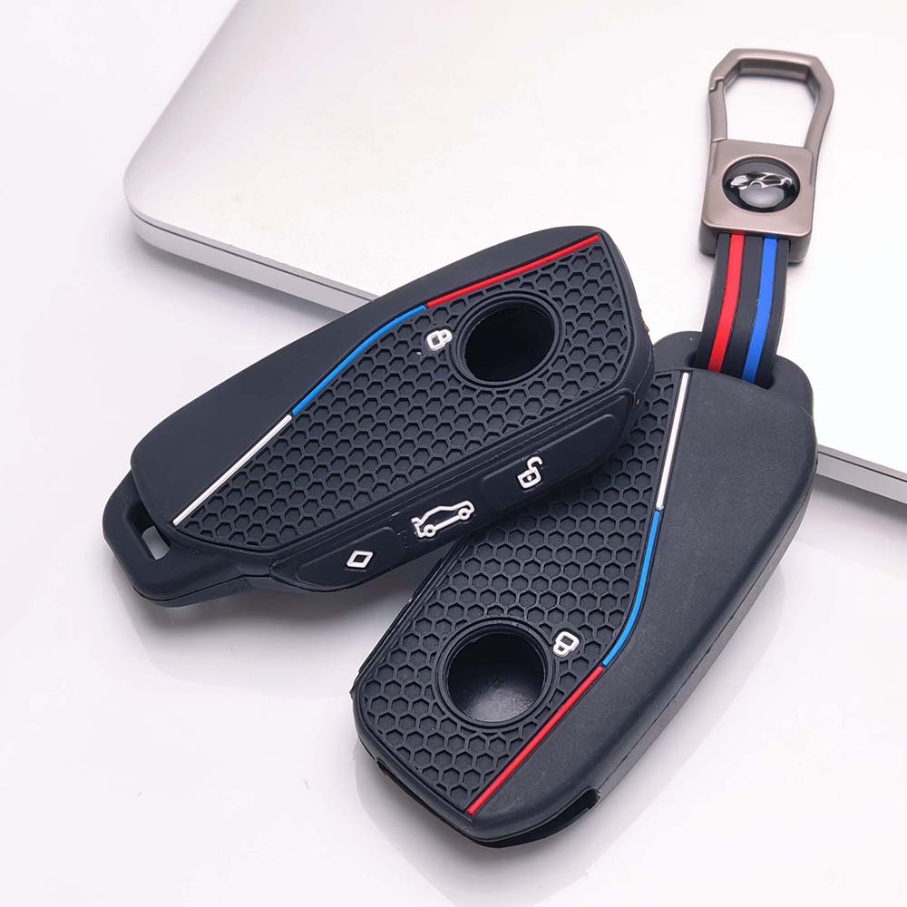 Key Fob Cover for BMW GT New with Keychain Anti-Scratch Guard Shockproof Protection Soft Grip Texture Responsive Button Touch Dust Resistant Cover