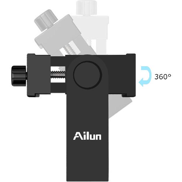 Ailun Phone Holder/Vertical and Horizontal Tripod Mount Adapter Rotatable Bracket with 1/4 inch Screw, Adjustable Clip for iPhone, Android Cell