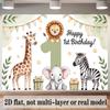 Party Backdrop Flat Banners Lion Elephant Giraffe Zebra First Celebrations Wedding Photo Booth Background Front Door Decor
