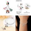 Silver-Plated Christmas Series Charms for Women, Fits Original Diy Bracelet, Bangle, DIY Beads, Birthday, Fine Jewelry Gift