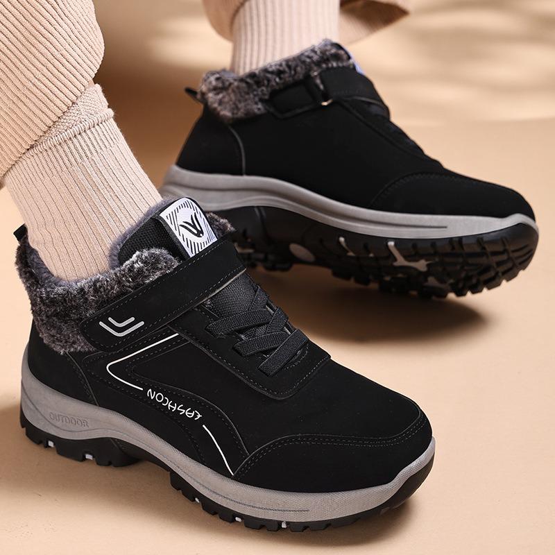 Shoes Women's New Winter Velvet Thickened Snow Boots Outdoor Hiking Boots Velcro Warm Cotton Boots