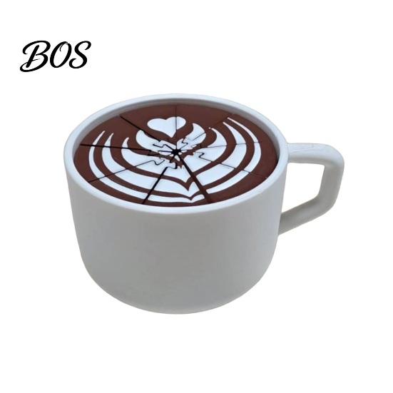 Realistische Kaffeefleck-Dekoration 3D-gedruckter Becher Fidget, Schreibtisch-Spirale Stressabbau Sensorisches Streichspielzeug Spielzeug, Geschenk für Erwachsene Büro Zuhause Liebhaber,