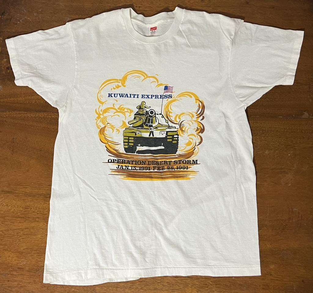 Винтажная футболка Hanes Operation Desert Storm Kuwaiti Express, одинарный шов, размер XL, 90-е