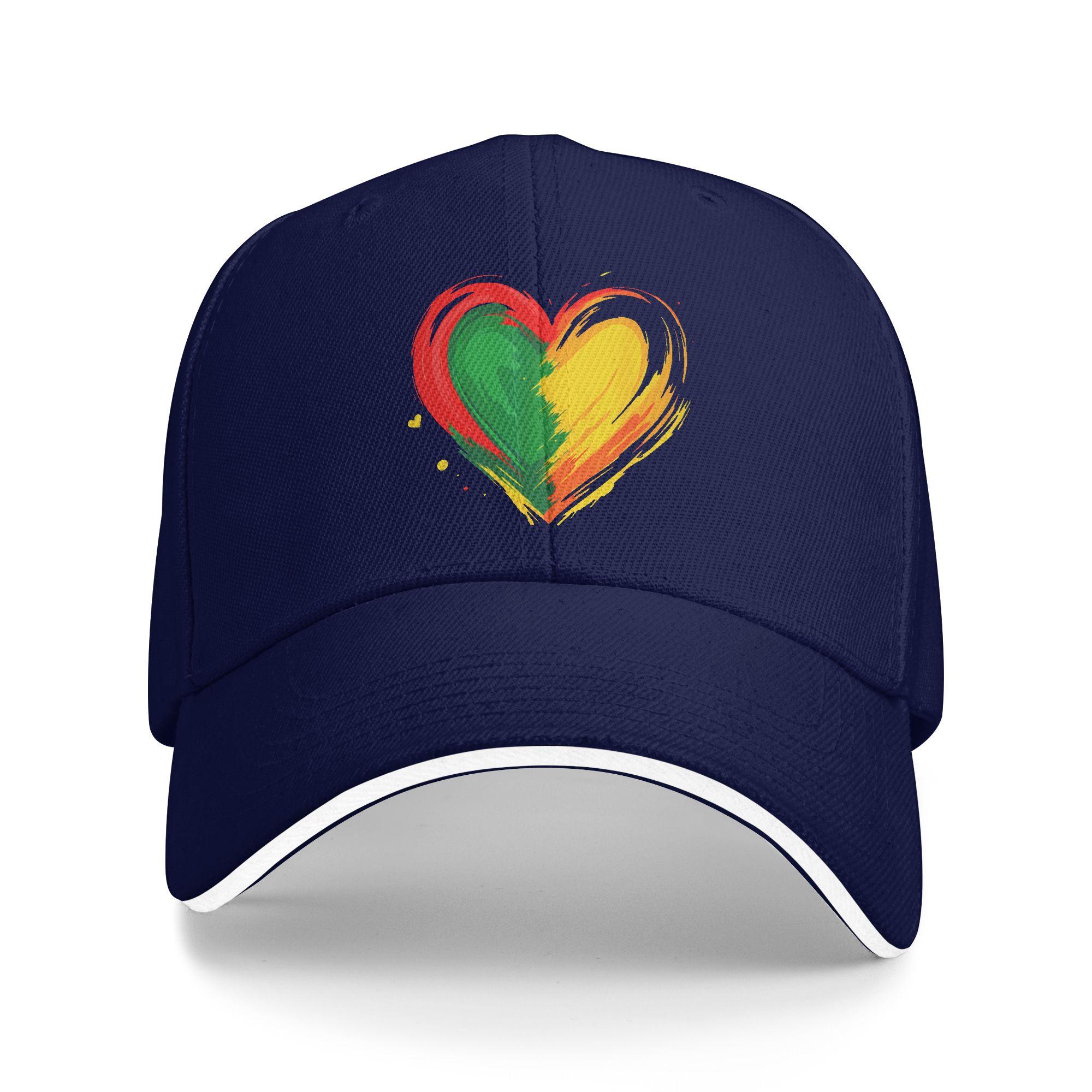 

African Heart Black History Month American Baseball Cap Kpop Rock Adjustable Trucker Hat Male Street Style Print Baseball Caps As Picture темно-синий
