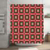 Red Argyle Shower Curtain Bath Decor for Bathroom Solid Fabric Waterproof Window Treatment Home Decor in White Red Checkered Pat