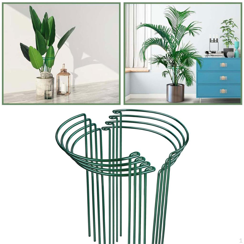 8 Pieces Plant Support Stakes Garden Easy To Use Green Sturdy Half Round Metal for