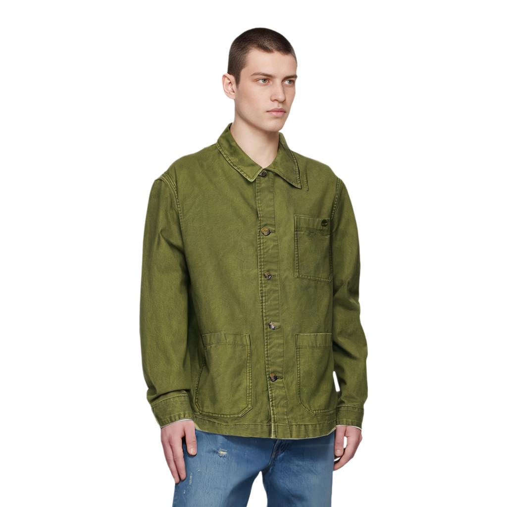 Timberland Effen Kleur Meerdere Zakken Casual Revers Werkjas Heren Jassen Mosgroen A425F-EG5