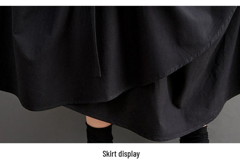 Frühling & Herbst Übergröße Spitze Langarm Hemdblusenkleid