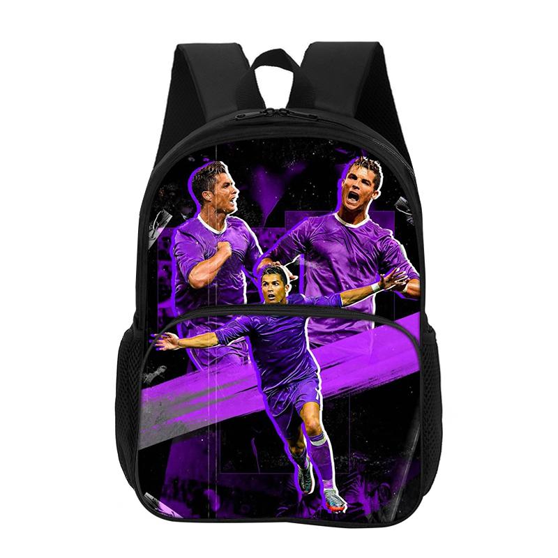 Children Rucksack Carry Bags Pencil Carrier M-Mbappe 3Pcs set with Front Pocket Backpack Football Star Rucksack
