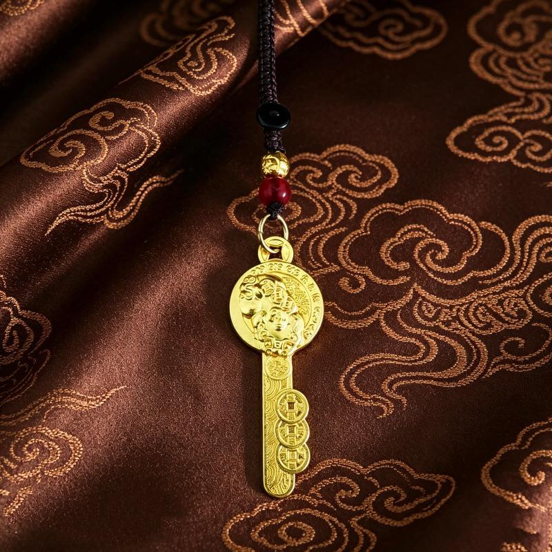 Trendy Alloy Baifu Pixiu Keychain Pendant Metal Accessories Bag Trailer Hanging Pendant Decorative Small Gift