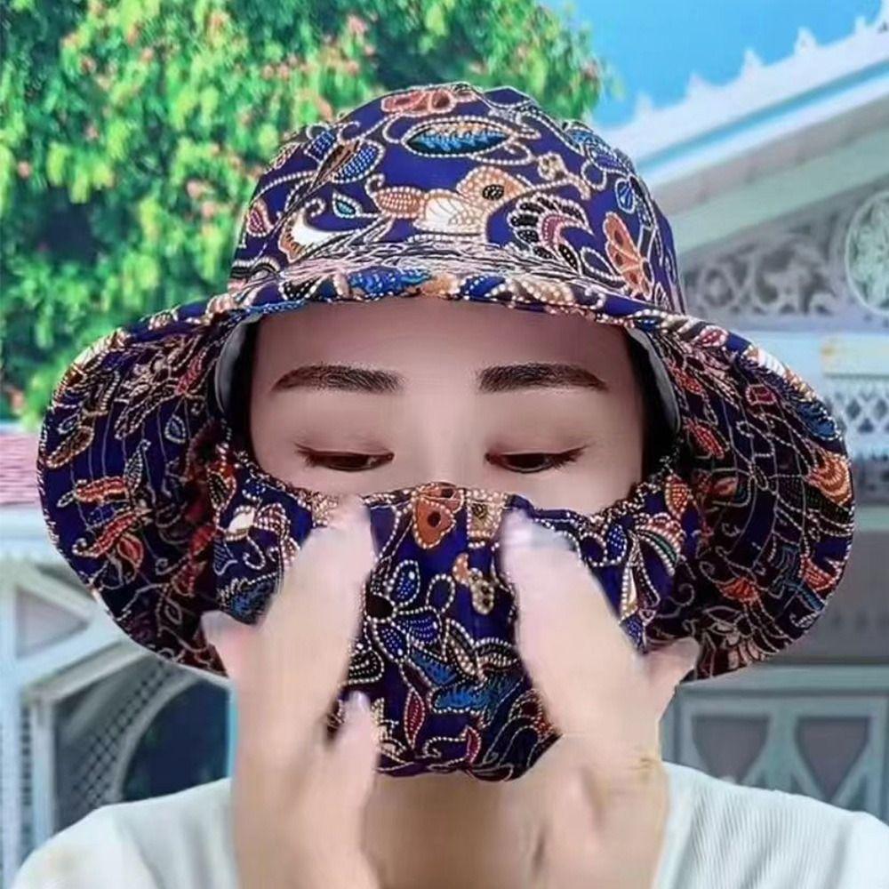 Bucket Hat Agricultural Work Hat Protect Neck Anti-uv Sunscreen Hat Flower Tea Picking Cap  Outdoor