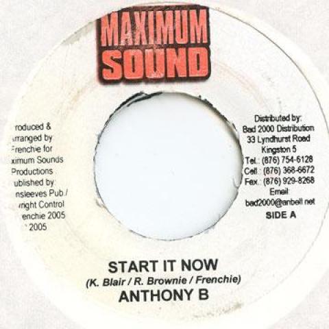 

7inch Record ANTHONY B - Start It Now Maximum Sound 2005 Jamaica Reggae, Ska & Dub